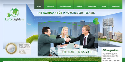 Webseite Eurolights